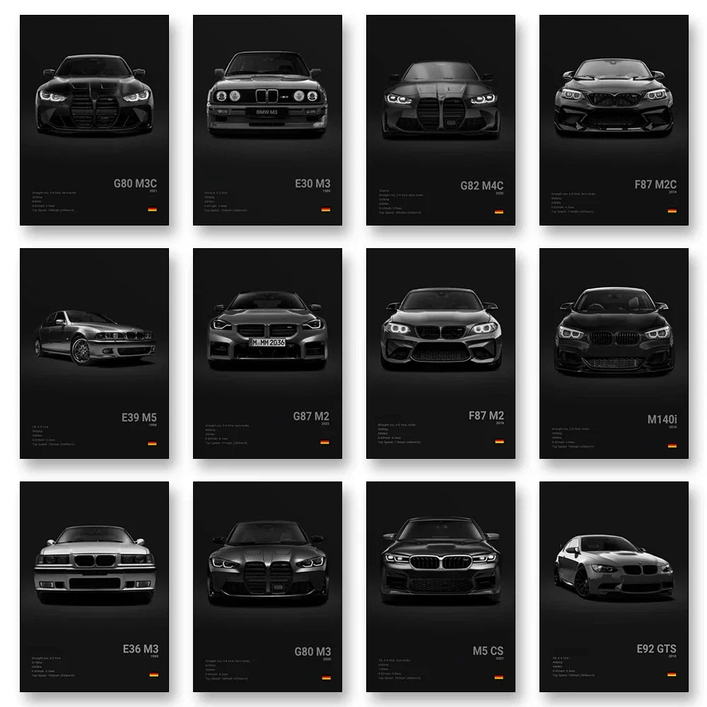 Poster toile voiture de sport BMW M