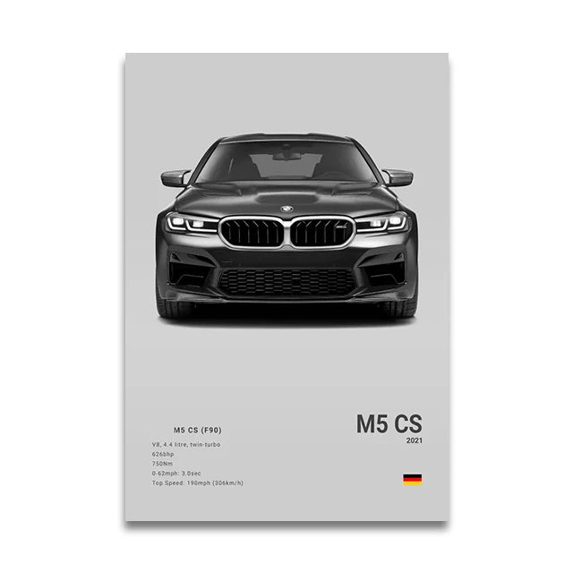Poster BMW Blanc