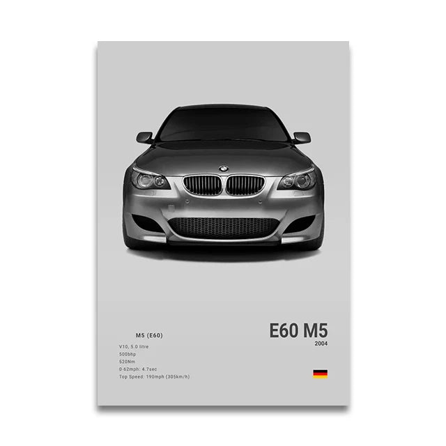 Poster BMW Blanc