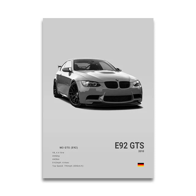Poster BMW Blanc