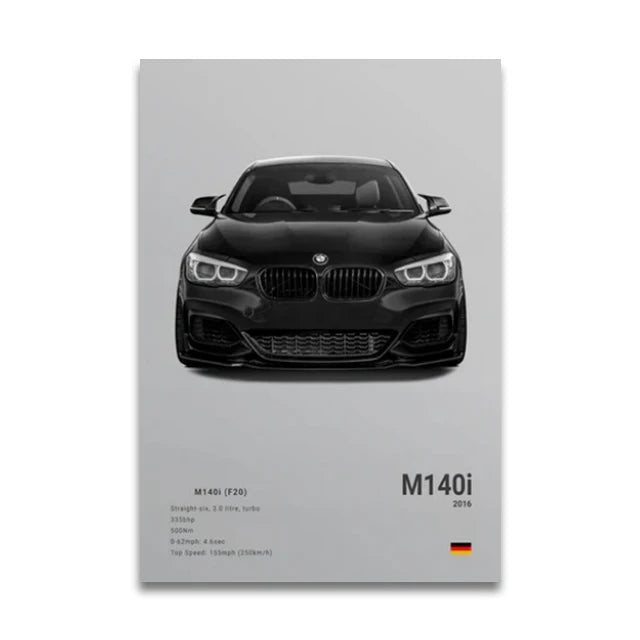Poster BMW Blanc