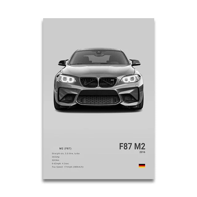 Poster BMW Blanc
