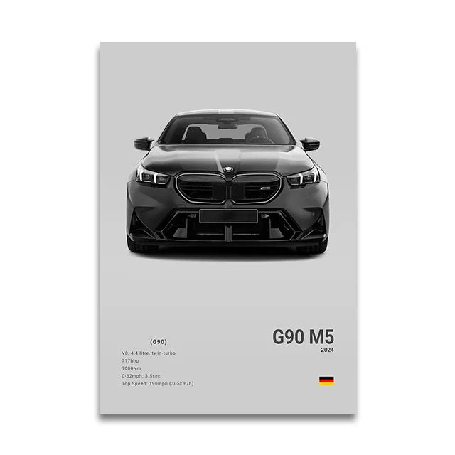 Poster BMW Blanc
