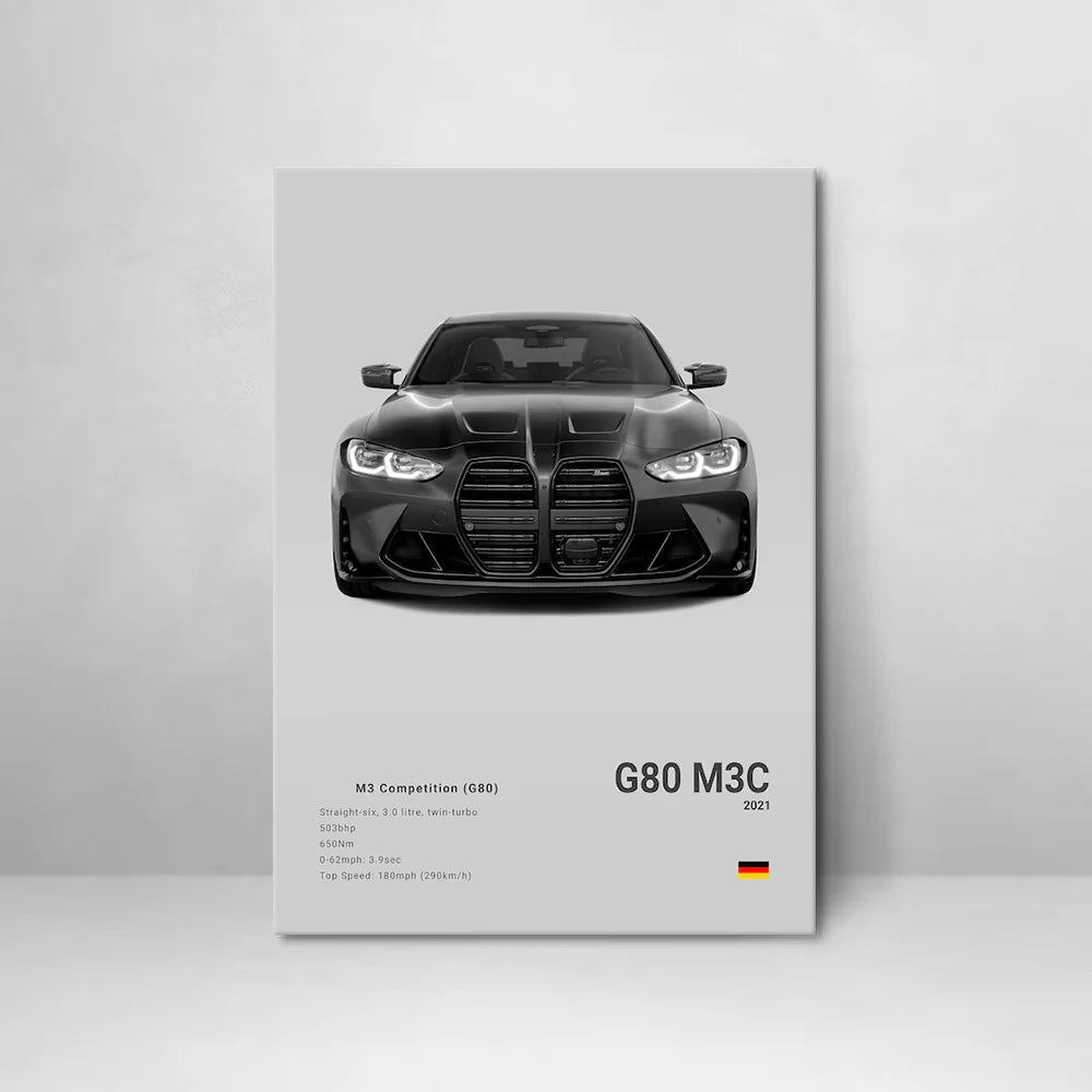 Poster BMW Blanc