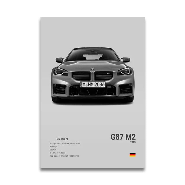Poster BMW Blanc