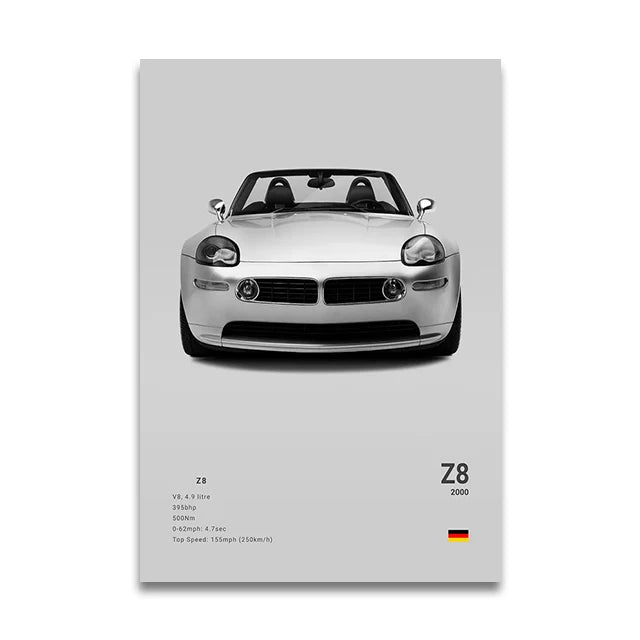 Poster BMW Blanc
