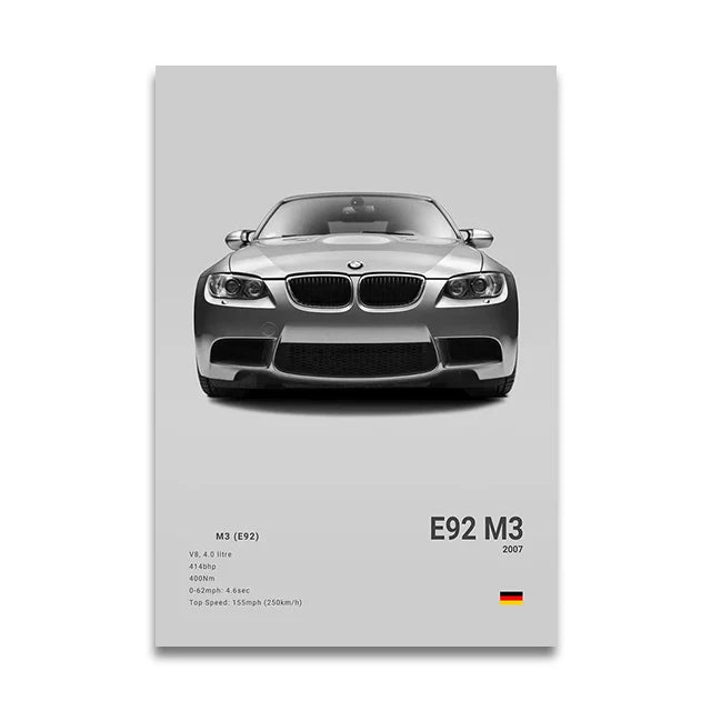 Poster BMW Blanc