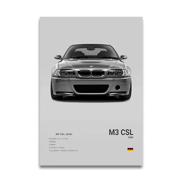 Poster BMW Blanc