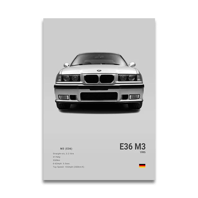 Poster BMW Blanc