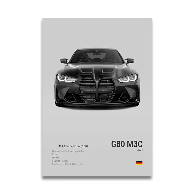 Poster BMW Blanc