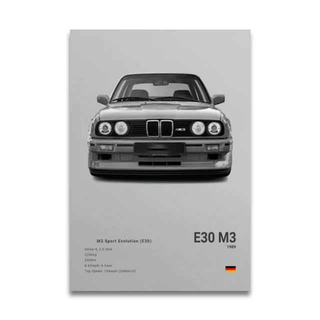 Poster BMW Blanc