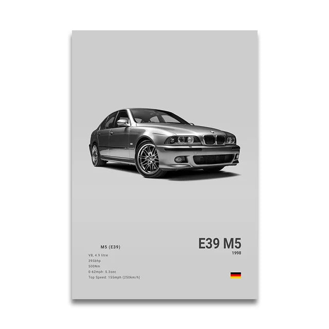 Poster BMW Blanc