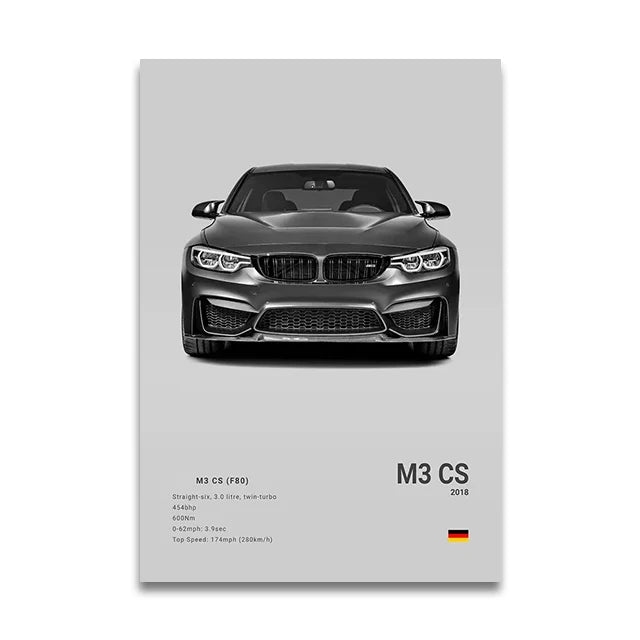Poster BMW Blanc