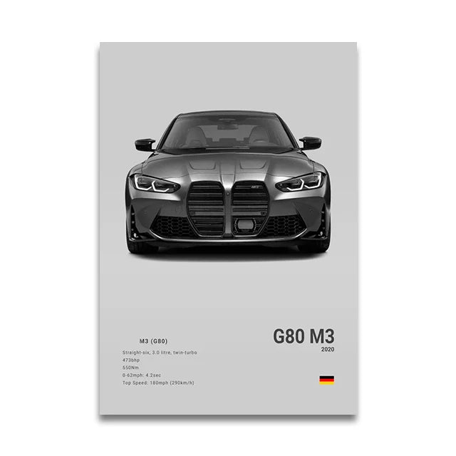 Poster BMW Blanc