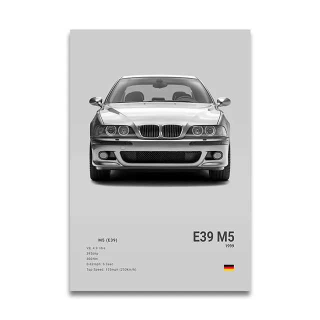 Poster BMW Blanc