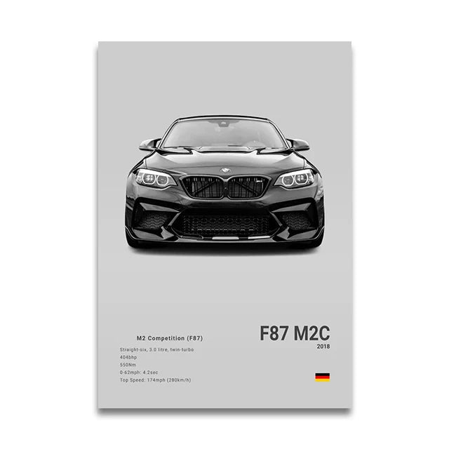 Poster BMW Blanc