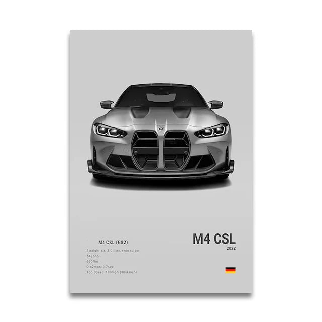 Poster BMW Blanc